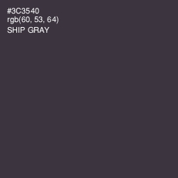 #3C3540 - Ship Gray Color Image